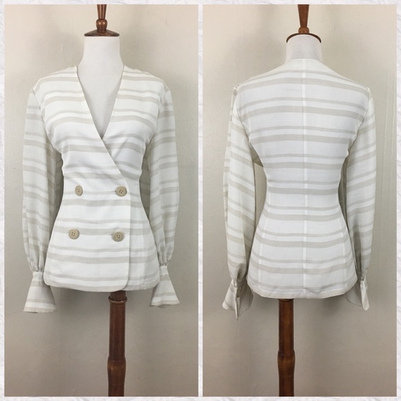Dior Jackets & Blazers - Vintage Mademoiselle Dior Striped Bell Cuff Blazer